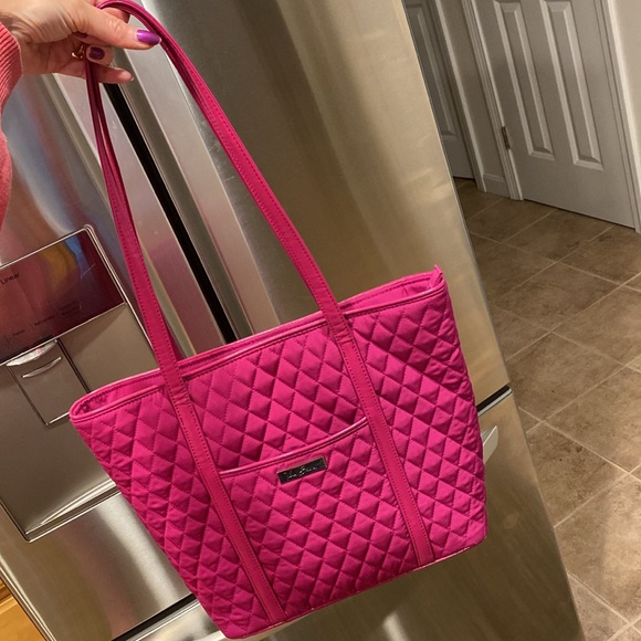 Vera Bradley Quilted Tote Fuchsia Shoulder Bag Purse - Picture 17 of 17